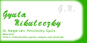 gyula mikuleczky business card